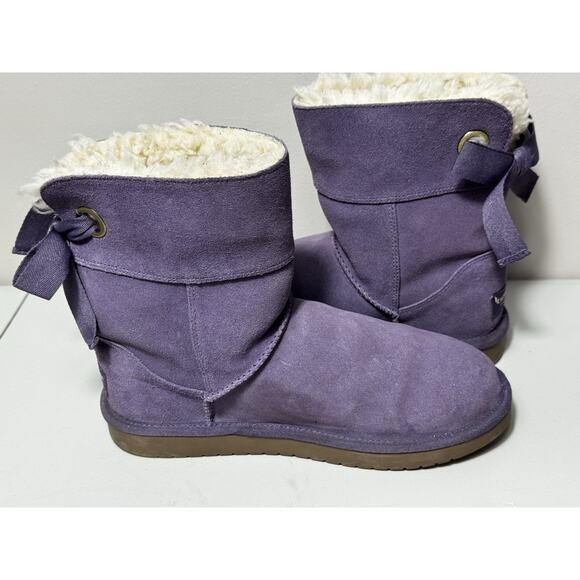 Koolaburra by UGG Suede Short Boots Koola Elderberry Sz 4 - Picture 7 of 9